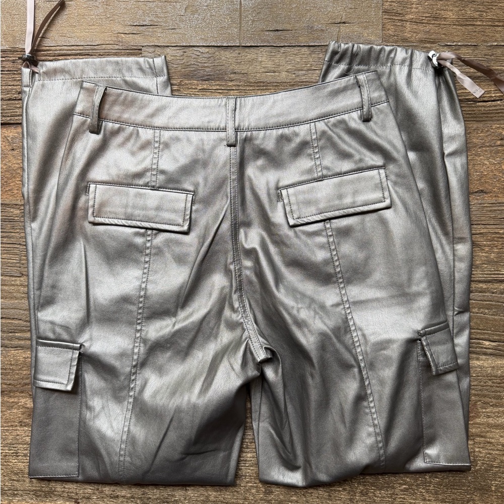 Esqualo Cargo Metallic Soft Gold Pants Size 4 - Picture 4 of 7
